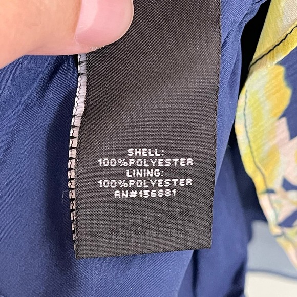 MAREE Blouse 14 Georgette Floral Ruffle Cinch Waist Peplum Long Sleeves Blue NWT - Picture 9 of 9